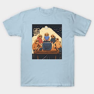 Sleepy Gamer Sloths // Funny Sloths Playing Video Games T-Shirt